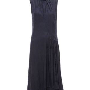 asymmetric navy dress